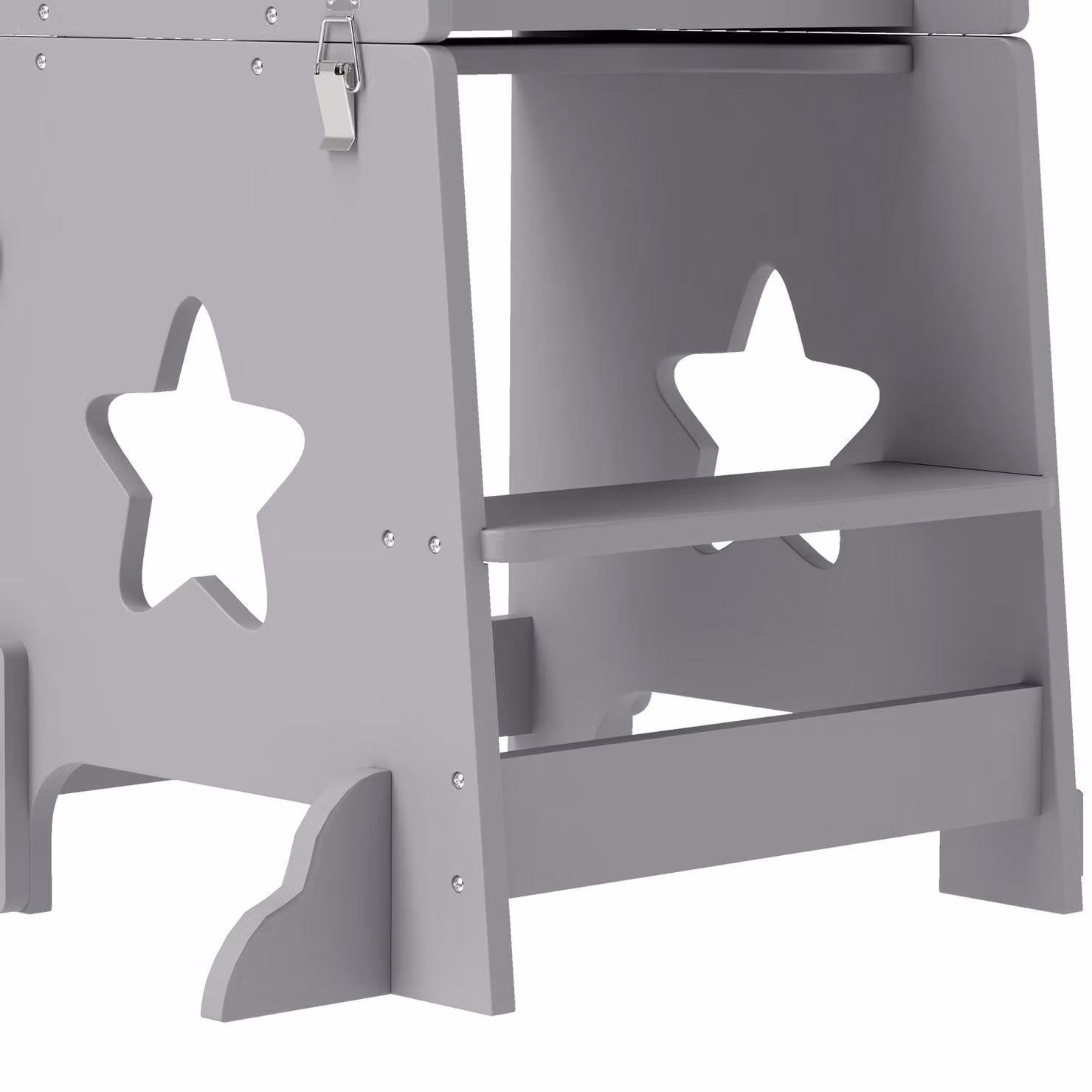 AIYAPLAY 2-in-1 Toddler Step Stool with Safety Rail for Kitchen and Bathroom, Grey – 4
