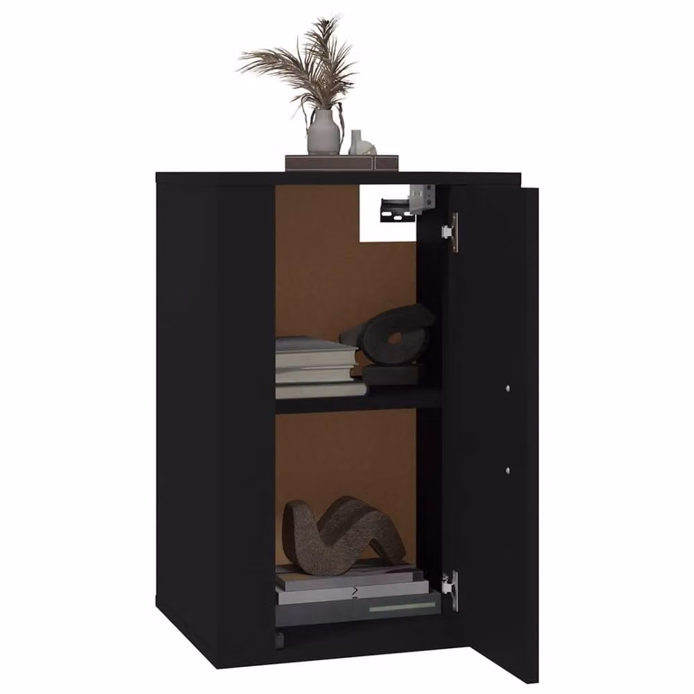 Berkfield Home Set of 2 Wall Mounted TV Cabinets in Black, W/D/H: 60 x 34.5 x 40 cm – 3