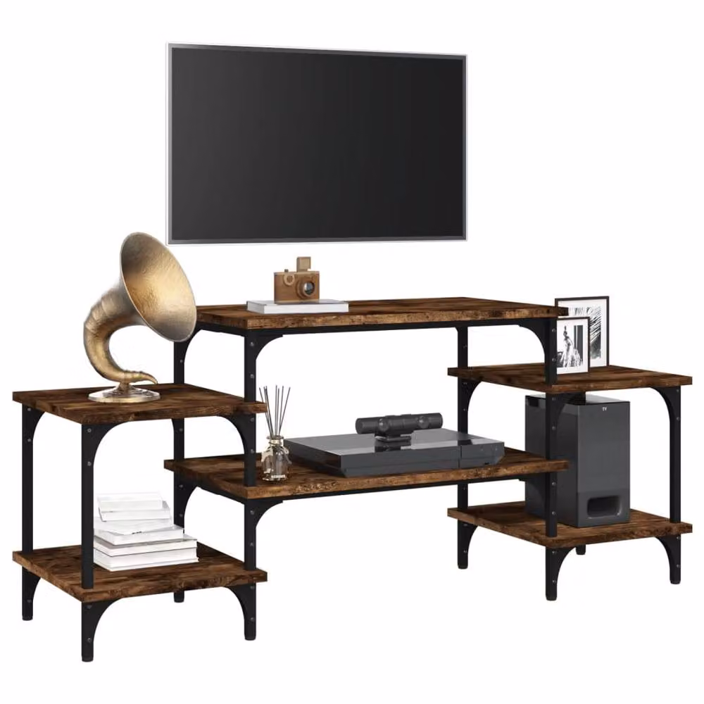 Berkfield Home Smoked Oak TV Cabinet in Brown, W/D/H: 117 x 35 x 52 cm – 3