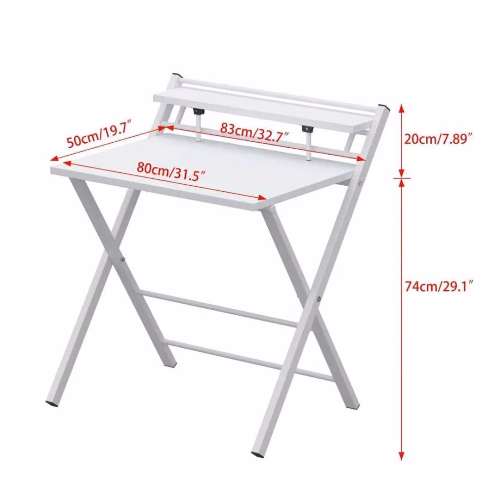 EONLION Foldable Computer Desk in White for Home Office and Study – 2