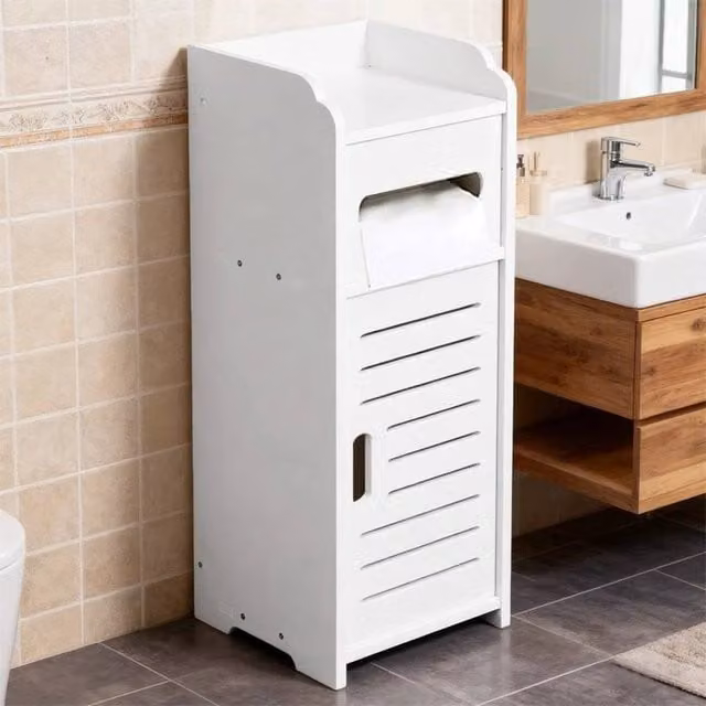 EONLION White Metal Free Standing Toilet Paper Roll Holder – 1