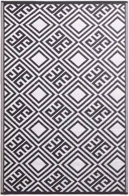 Homescapes Luxury Outdoor Geometric Rug in Black and White, W/D/H: 120 x 180 cm – 1