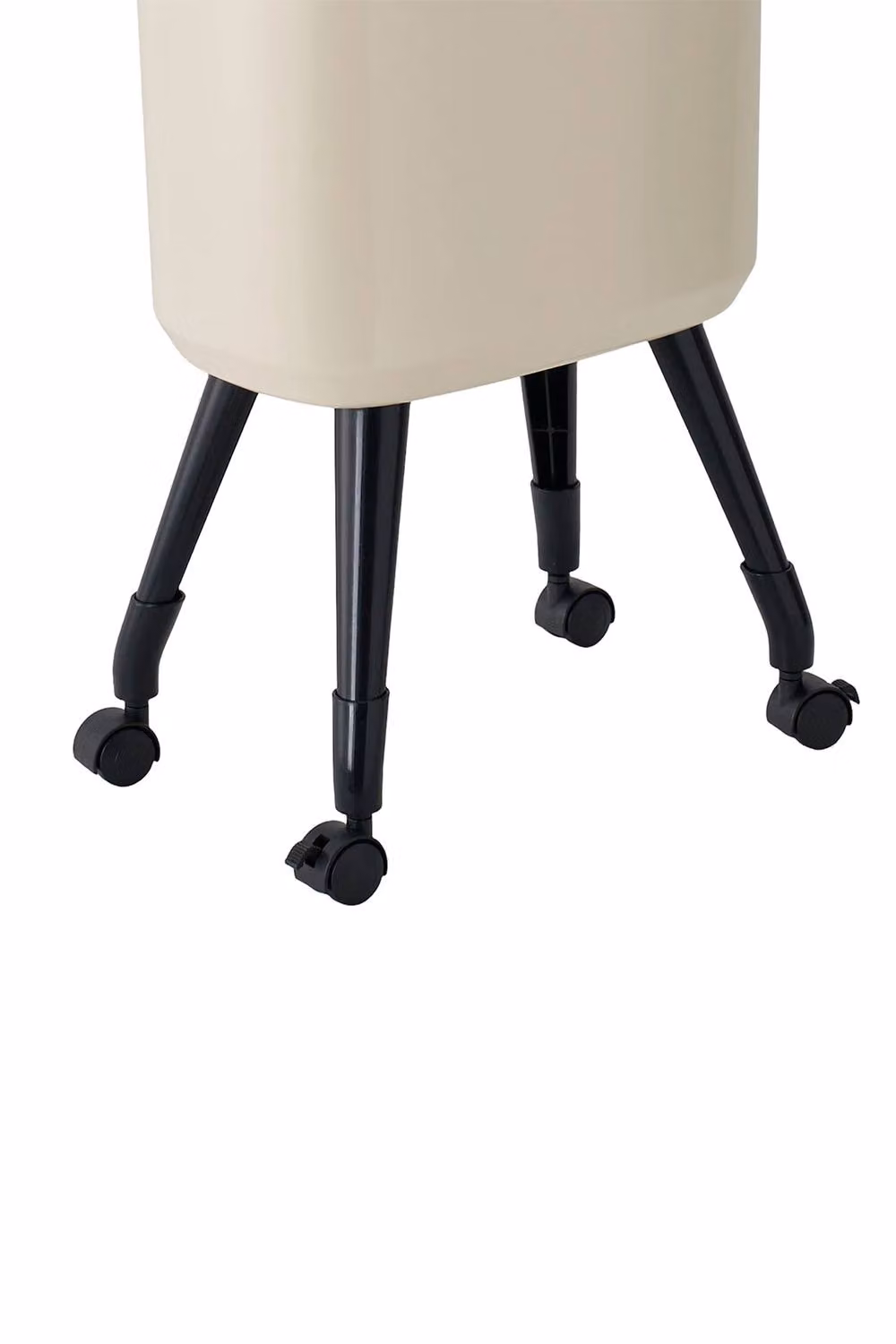 Living and Home High-Footed Bin with Flip Lid and Wheels in Beige – 4