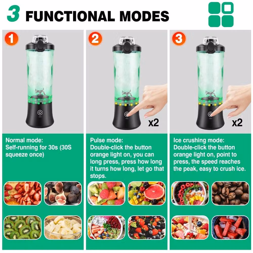 NESTLUNE Portable Blender Smoothie Maker in Green, 6 l – 4
