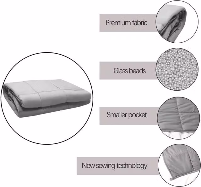 Alivio Pink Weighted Blanket for Stress Relief with Glass Beads, 200 cm