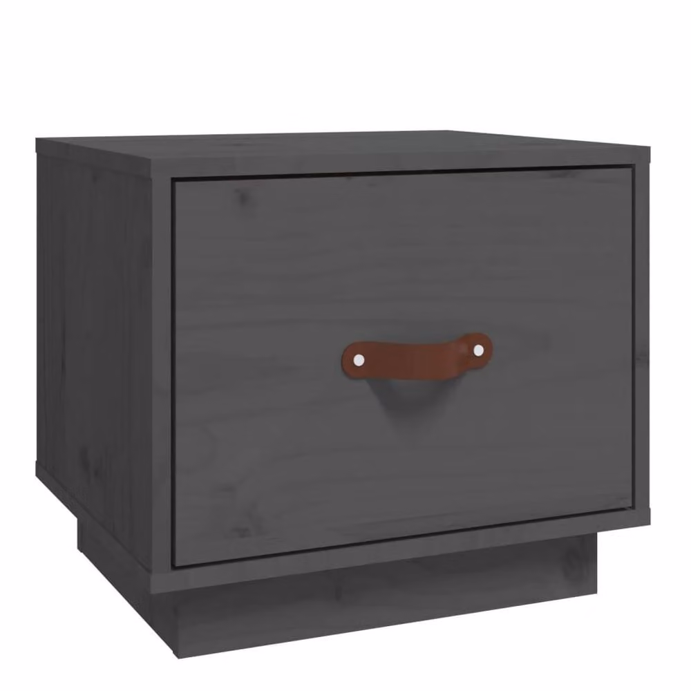 Berkfield Home Beautiful Bedside Cabinet in Grey Solid Pine, W/D/H: 40 x 34 x 35 cm – 2