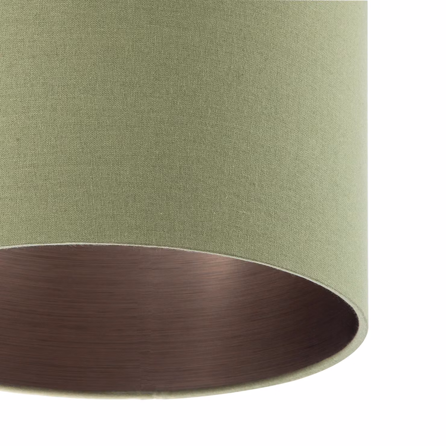 Happy Homewares Textured Linen Fabric Lamp Shade in Green, Round, Diameter: 30 cm – 3