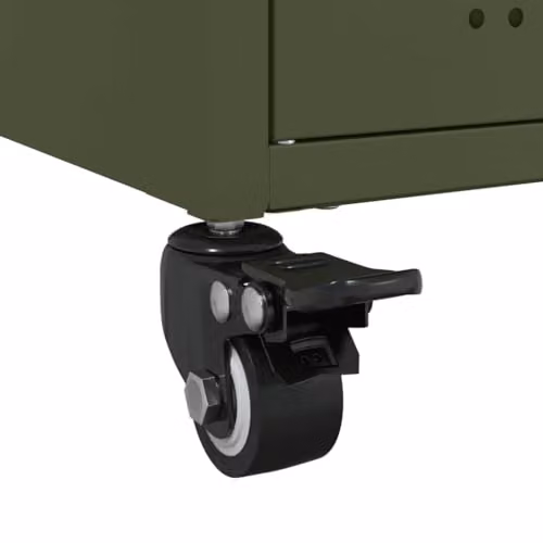 vidaXL Industrial Metal Sideboard in Olive Green, W: 68 cm, D: 39 cm, H: 72 cm – 4