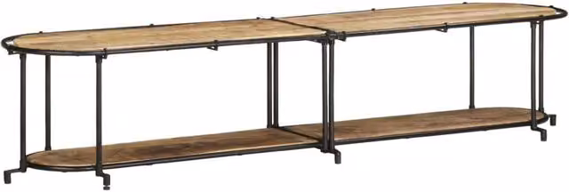 Berkfield Home Industrial TV Cabinet in Brown Solid Rough Mango Wood, W/D/H: 200 x 42 x 40 cm – 1