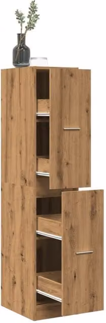 Berkfield Home Apothecary Cabinet Artisan Oak in Brown, W: 30 cm, D: 30 cm, H: 144.5 cm