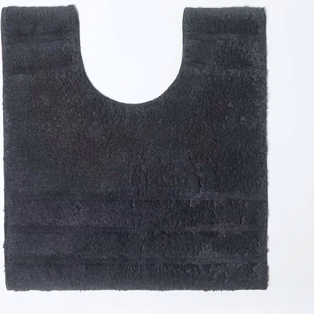 Homescapes Spa Supreme Luxury Pedestal Mat, Black, Cotton, W/D/H: 50 x 55 cm – 1