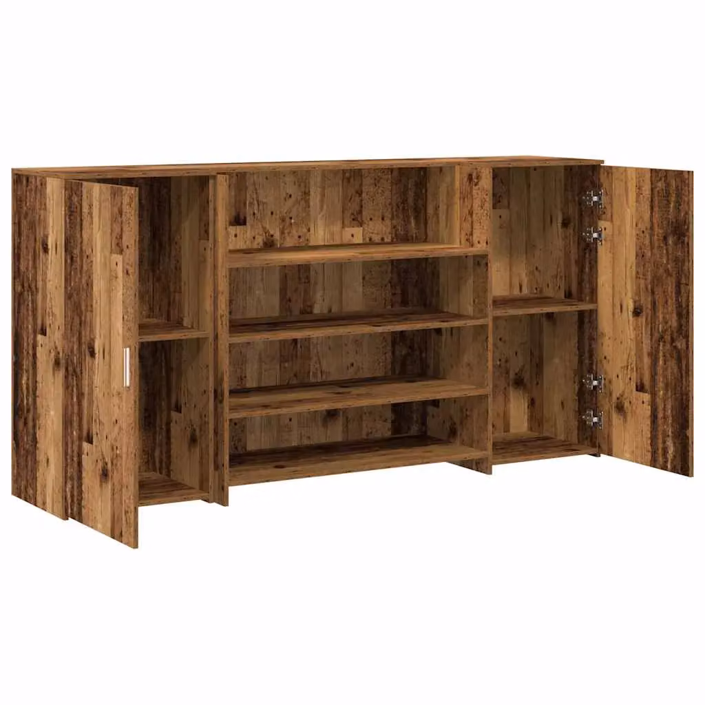 Berkfield Home Old Wood Reception Desk in Brown, W/D/H: 200 x 50 x 103.5 cm – 3