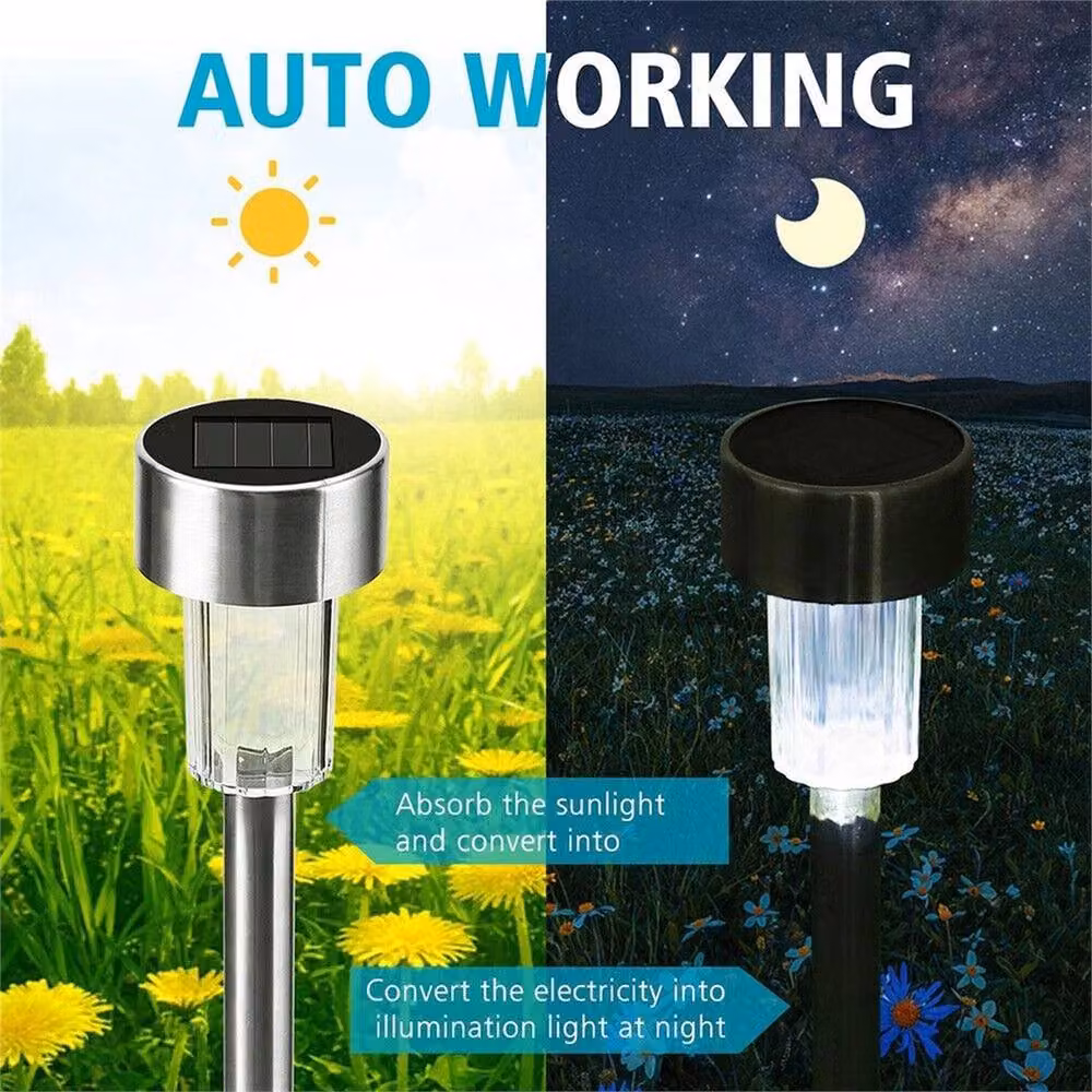 Nordara 10 Pack Solar Garden Pathway Stake Lights in Silver – 4