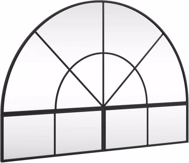 Berkfield Home Minimalist Arch Wall Mirror in Black, W: 100 cm, H: 70 cm – 1