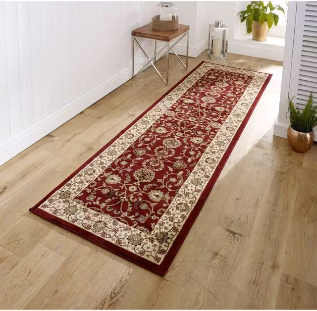 Melrose Interiors Red Oriental Flat Weave Area Rug, W: 68 cm, L: 235 cm