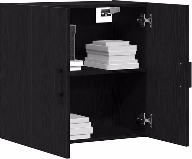 Berkfield Home Black Oak Wall Cabinet W: 60 cm, D: 31 cm, H: 60 cm