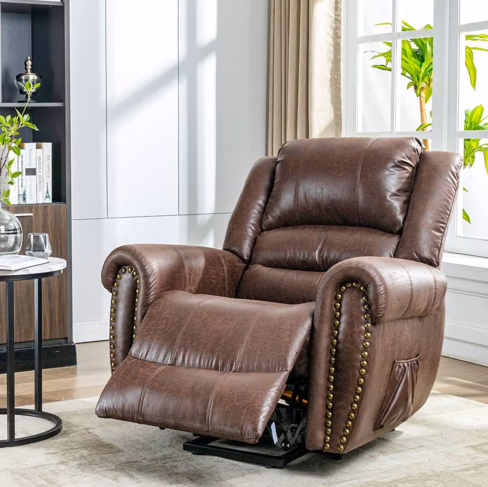 STILVORA Power Lift Recliner Chair with Massage, Heat and USB in Brown – 3
