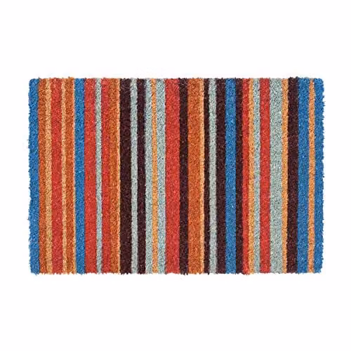 Nicola Spring Striped Coir Door Mat, Multicolour, W: 90 cm, D: 60 cm