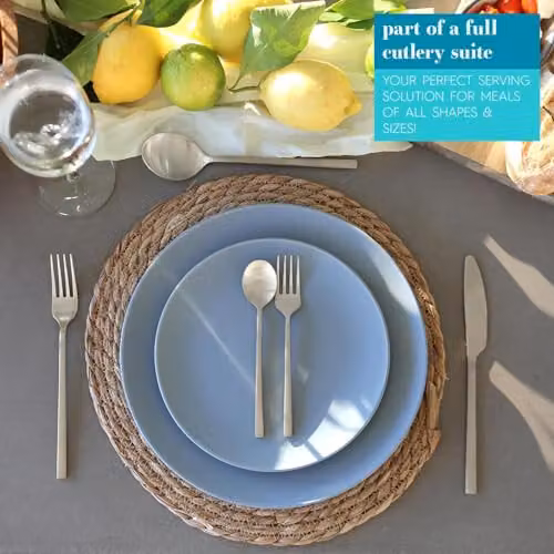Argon Tableware Stainless Steel Dinner Forks, Silver, Pack of 8 – 2