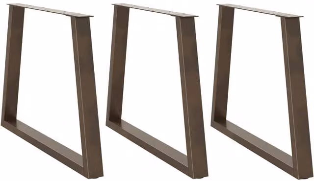 Berkfield Home V-Shape Dining Table Legs, 3 Piece Set, Brown Steel, H: 72-73.3 cm x W: 90 cm – 1