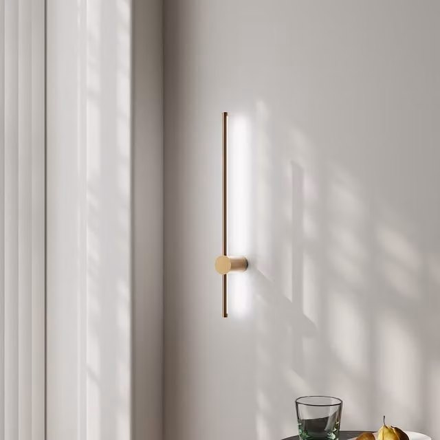 Living Star Modern Rotatable LED Straight Wall Light in Gold/Brass with White Light, 60 cm