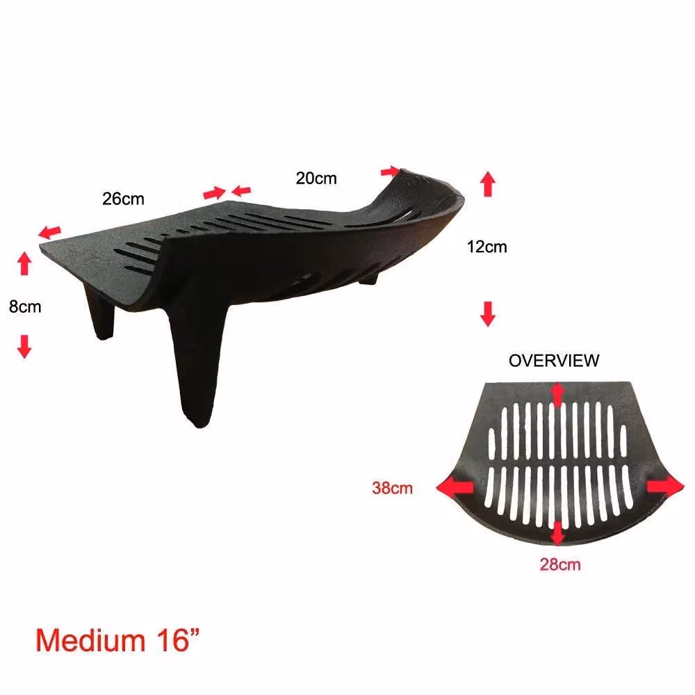 Home Discount Fire Vida Cast Iron Fire Grate in Black, W/D/H: 380 x 120 x 260 mm – 2