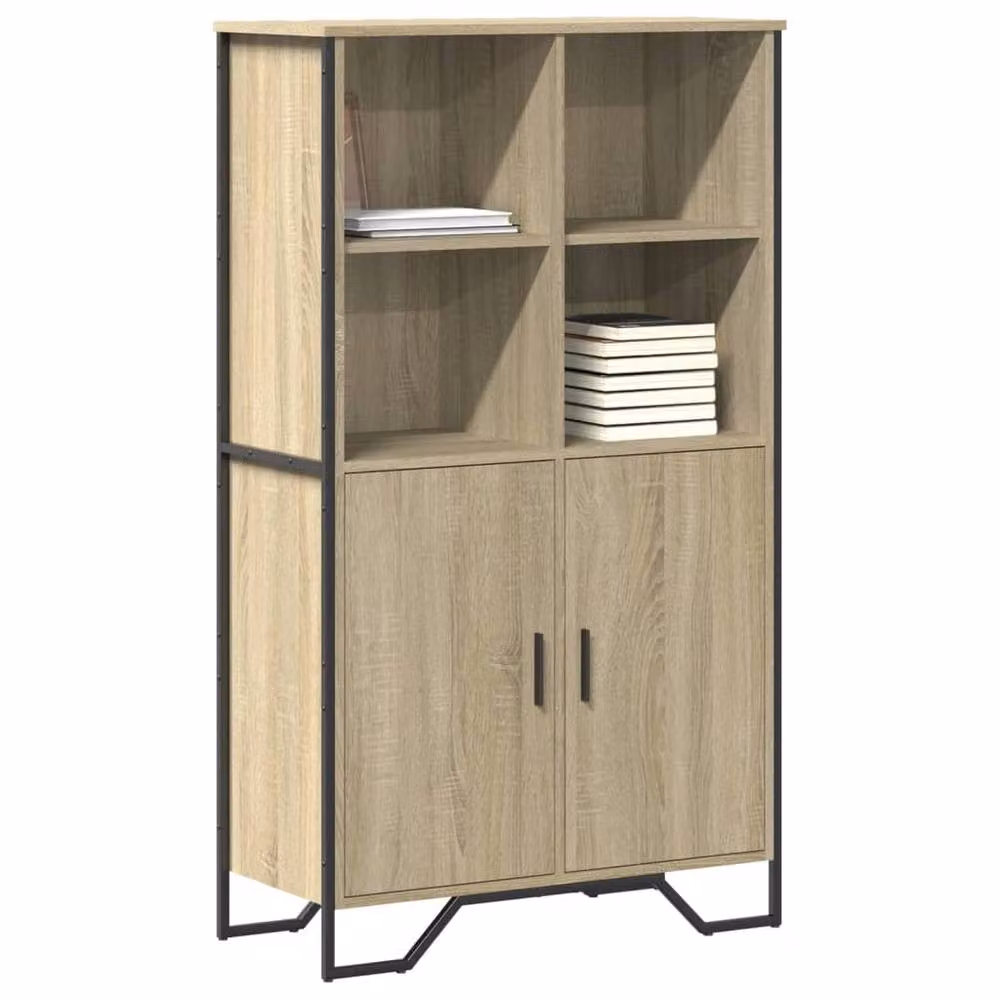 Berkfield Home Sonoma Oak Highboard in Beige, W/D/H: 79.5 x 35.5 x 137.5 cm – 2