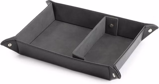 Nordara Black Solid Valet Tray for Keys and Wallet Storage