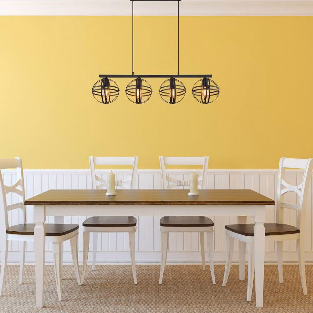 Netlighting Tamara I Bar Pendant Ceiling Light, Black, W/D/H: 120 x 20 x 20 cm, 4x E27 – 3