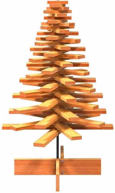 Berkfield Home Festive Wooden Christmas Tree Decoration in Wax Brown, Height: 100 cm