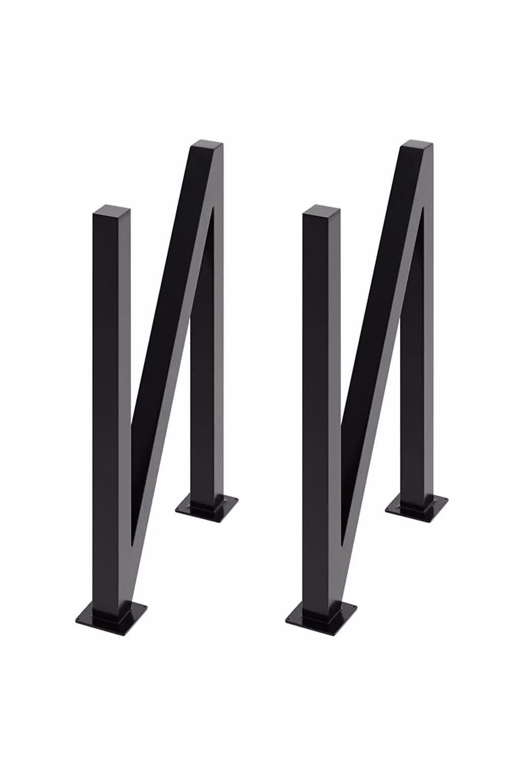 Living and Home Black N-shaped Anti-Slip Metal Furniture Replacement Legs for Dining Tables, Desks and Workbenches, Height: 71 cm, Pack of 2 – 2