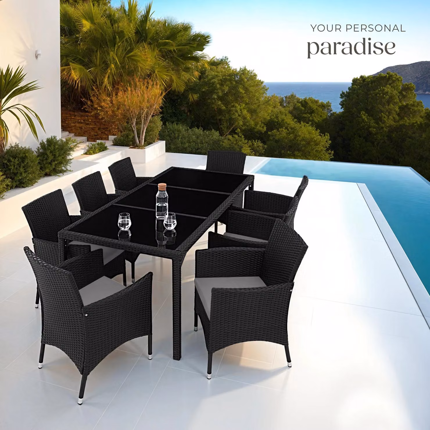 tectake Almansa Garden Furniture Set in Bronze and Black – 7
