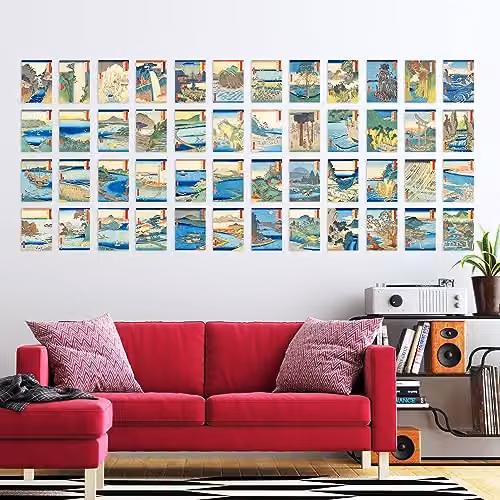 Artery8 Utagawa Hiroshige Japanese Woodblock Art Collage Kit, 50 Multicolour A6 Paper Prints, W: 15 cm, H: 10 cm – 2