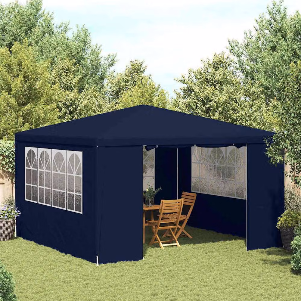 Berkfield Home Professional Party Tent with Side Walls and Windows, Navy Blue, W: 4 x D: 4 m – 2