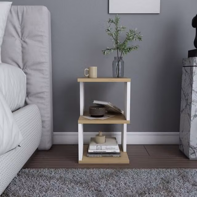 Decorotika Carter Nightstand in White and Oak