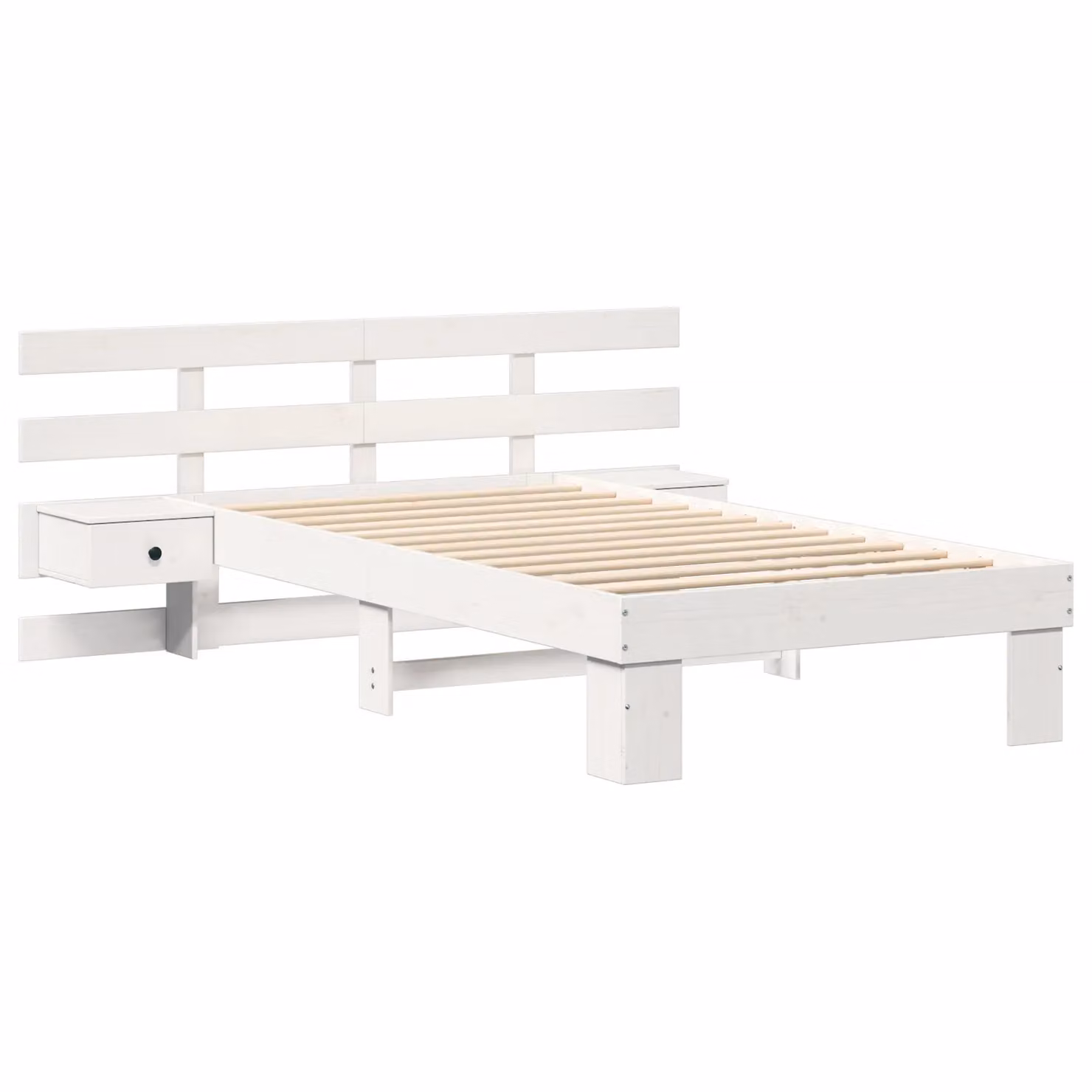 Berkfield Home White Solid Pine Wood Bed with Drawer W: 80 cm, L: 200 cm – 2