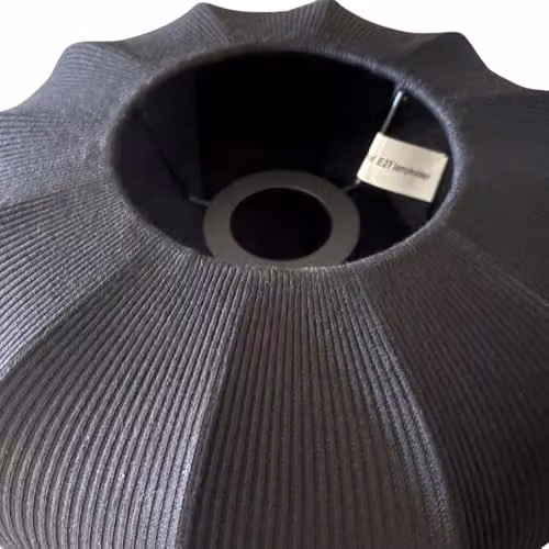 CGC Lighting Grey Cylinder Ribbed Stretch Cotton Fabric Lampshade – 3