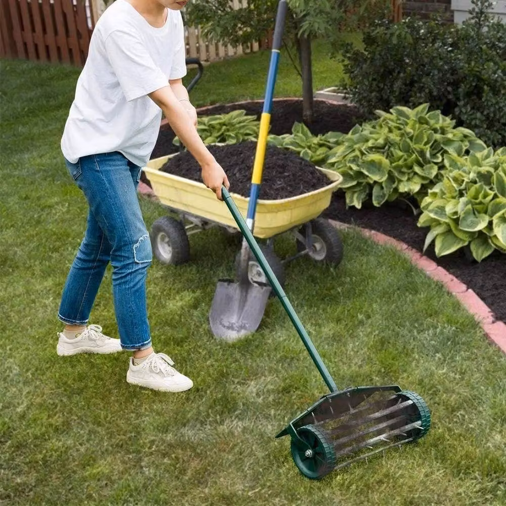 KORVIXA Manual Aerating Gardening Rolling Lawn in Green, 45 cm – 2