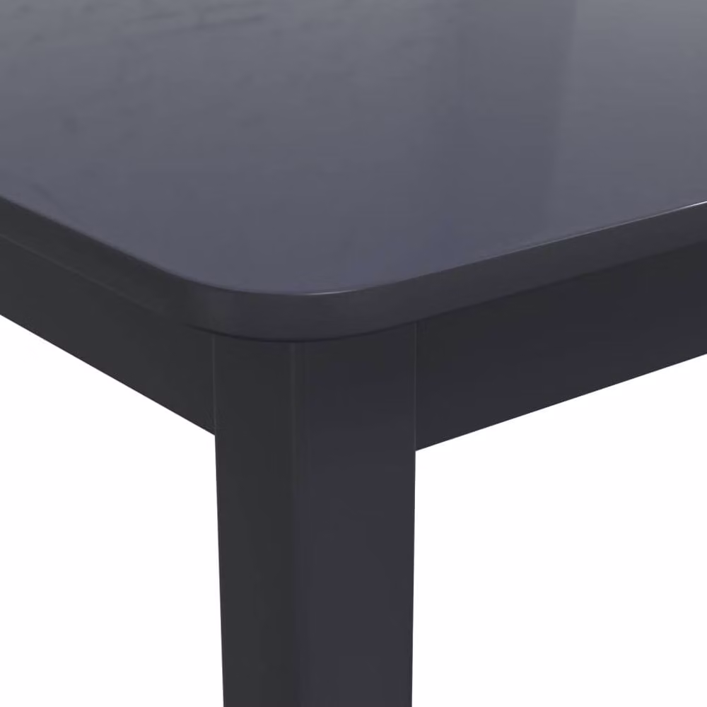 Berkfield Home Modern Black Rectangular Dining Table in Solid Rubberwood, W/D/H: 114 x 71 x 75 cm – 5