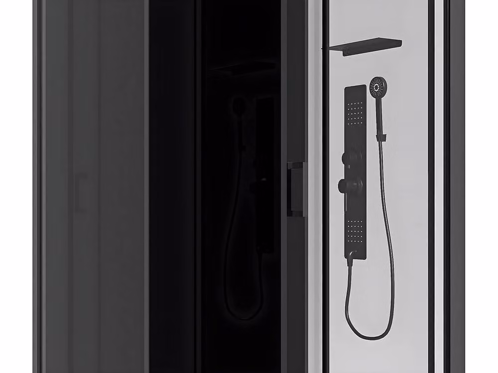FOMIRA Hydromassage Shower Cabin with Tray in Black and White, W: 80 cm, D: 110 cm, H: 211 cm – 3