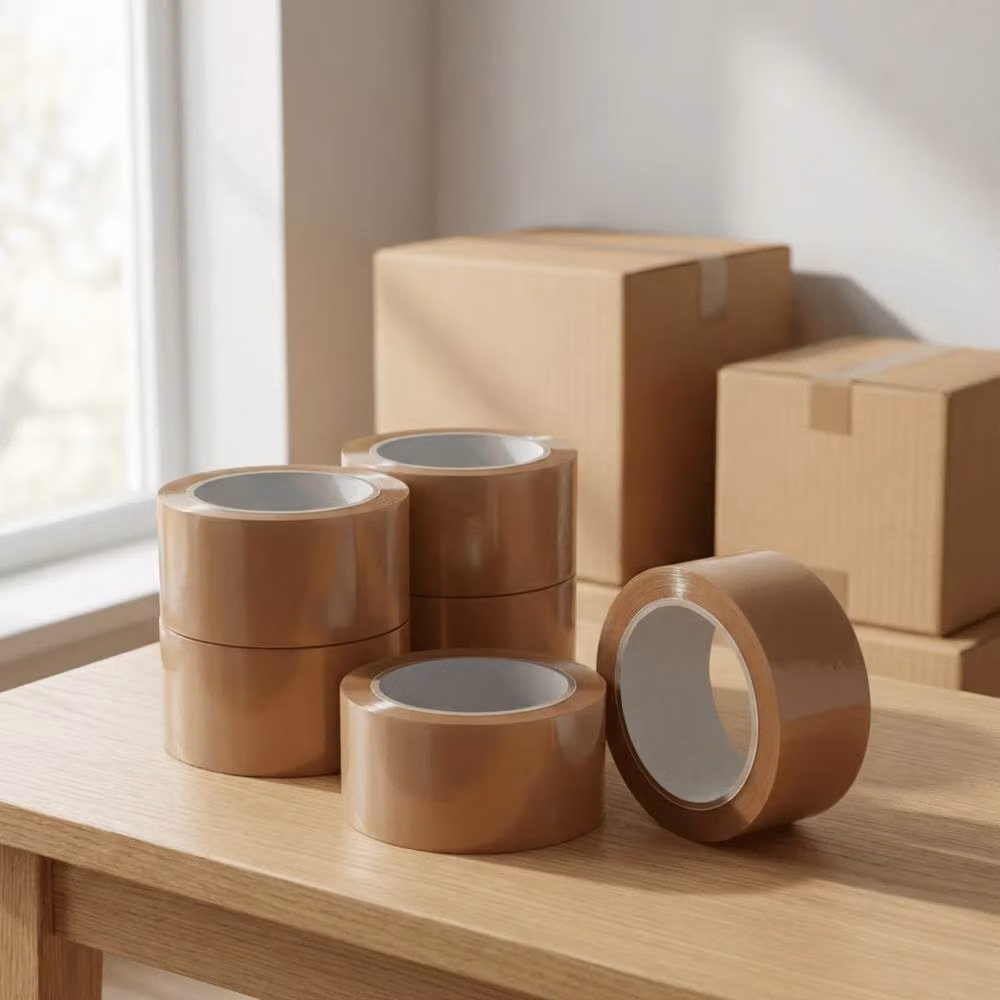 NESTLUNE 12 Pack Strong Brown Parcel Packing Tape, W: 52 mm, L: 10000 mm – 4