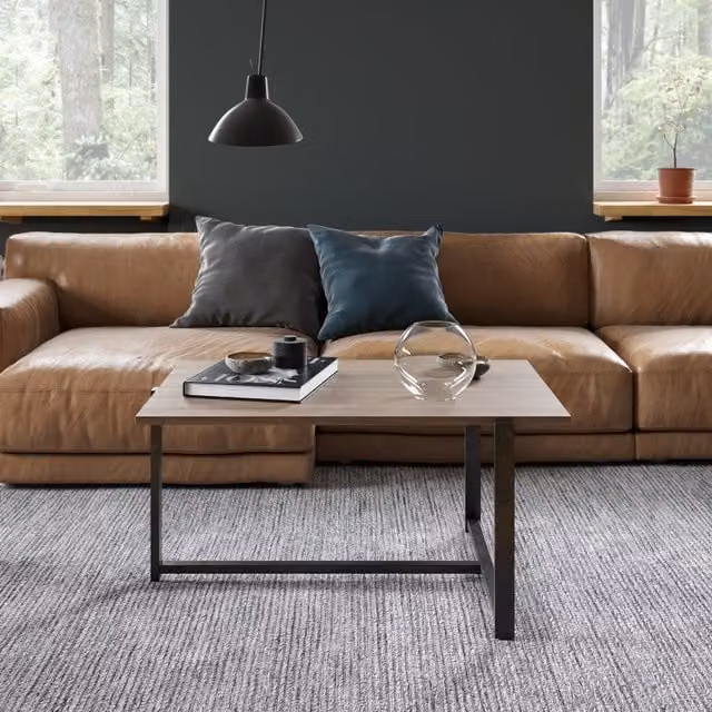 Decorotika Modern Rectangular Coffee Table in Brown and Black