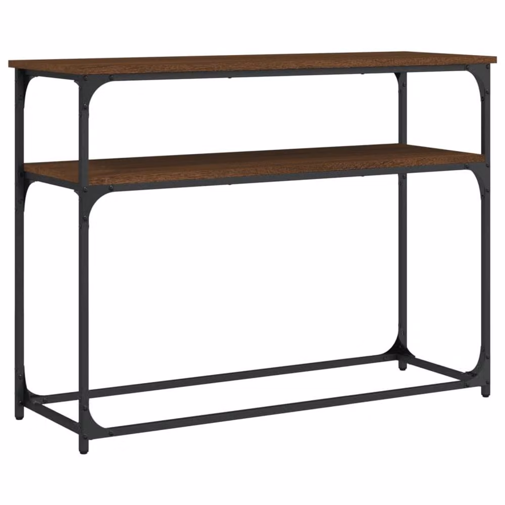 Berkfield Home Decorative Console Table in Brown Oak, W/D/H: 100 x 35.5 x 75 cm – 3