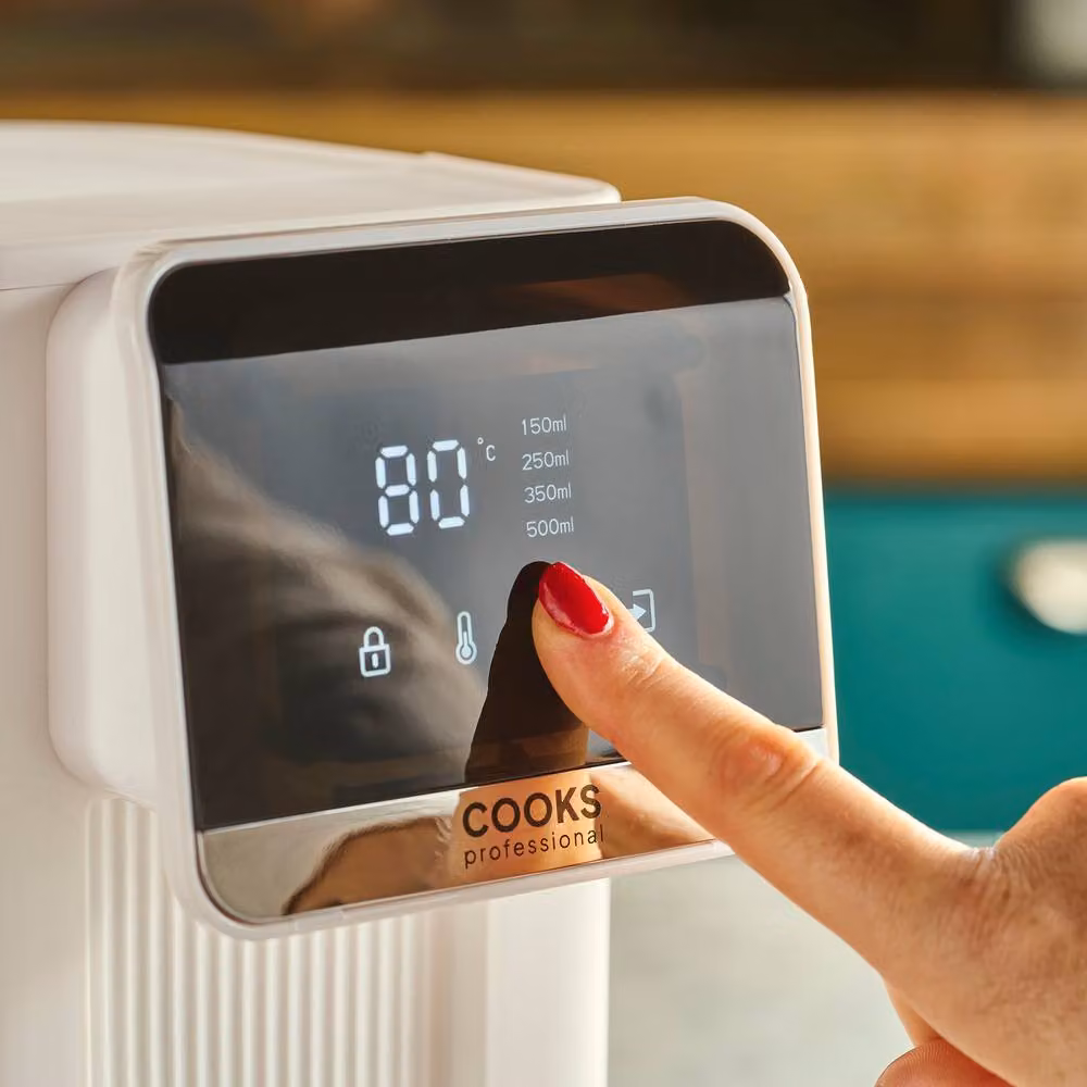 Cooks Professional 2.5L Digital Hot Water Dispenser with Touch Display and Removable Tank in White – 3