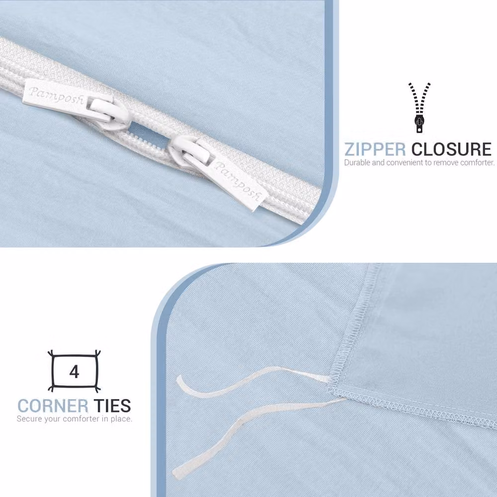 Grace Prewashed Microfibre Duvet Cover Set in Light Blue, Super King, 200 x 200 cm – 2