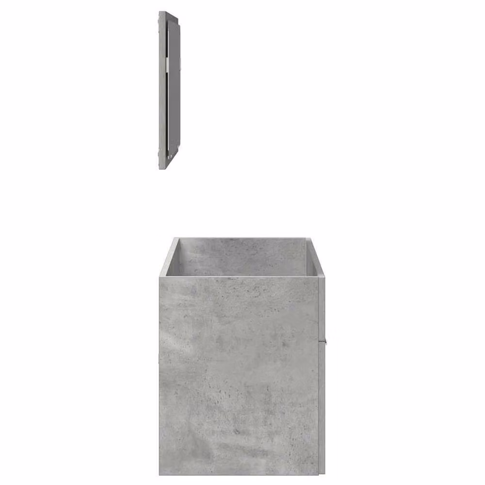 Berkfield Home Wall Mounted Modern Bathroom Cabinet with Mirror in Matt Concrete Grey – 3