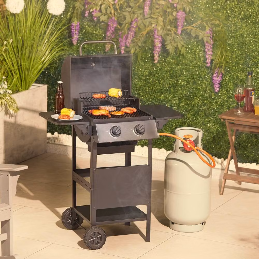 VonHaus Black Tabletop Gas BBQ with 2 Burners and Enamelled Steel Construction – 5