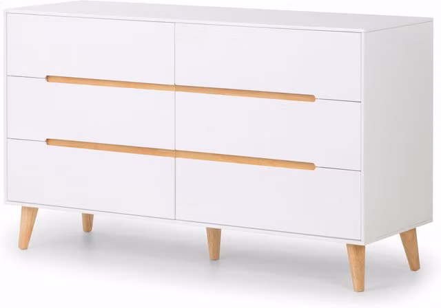 Julian Bowen Alicia 6 Drawer Wide Chest in White