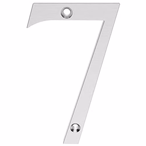 Loops Satin Chrome House Numeral Plaque, Height: 75 mm, Depth: 4 mm