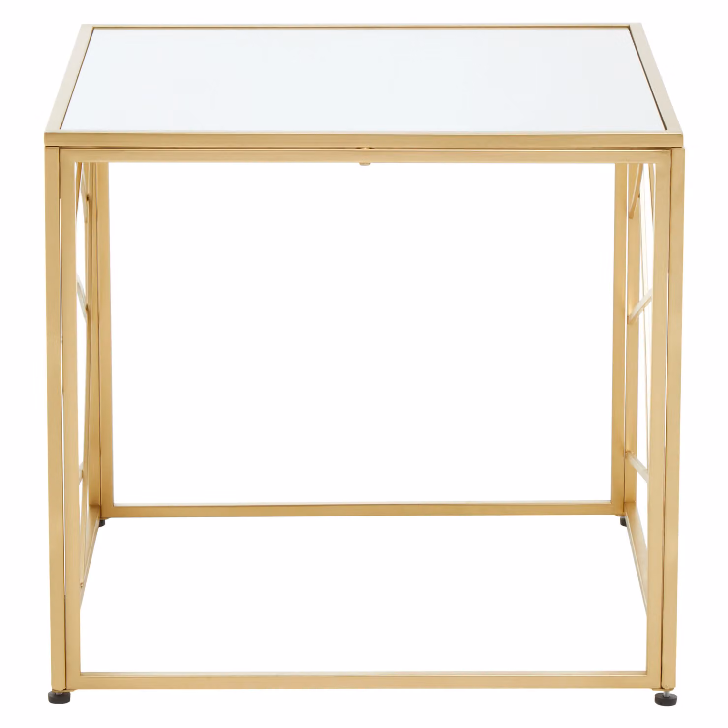 Orsina Gold Side Table with Mirror Glass Top, W/D/H: 57 x 57 x 53 cm – 3